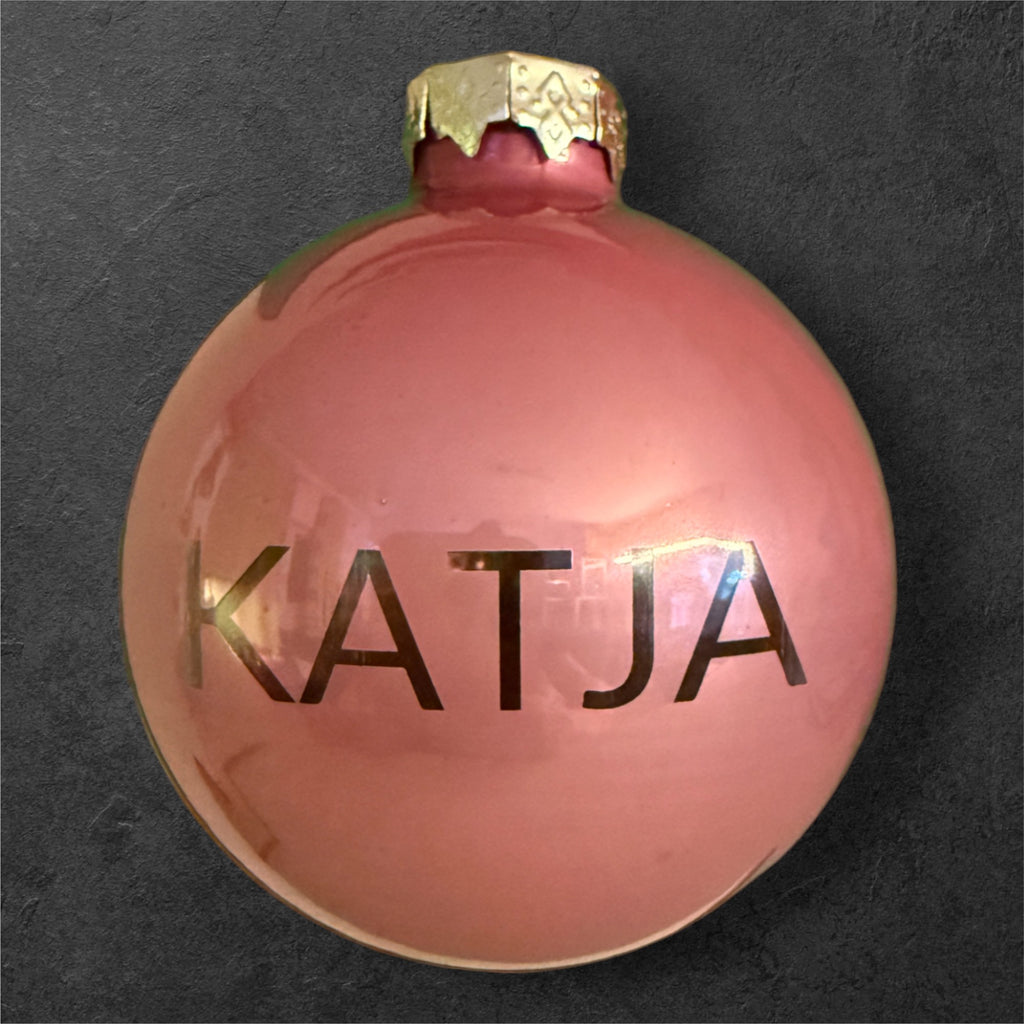 Gelaserte Glas-Weihnachtskugel mit Ihrem Namen!