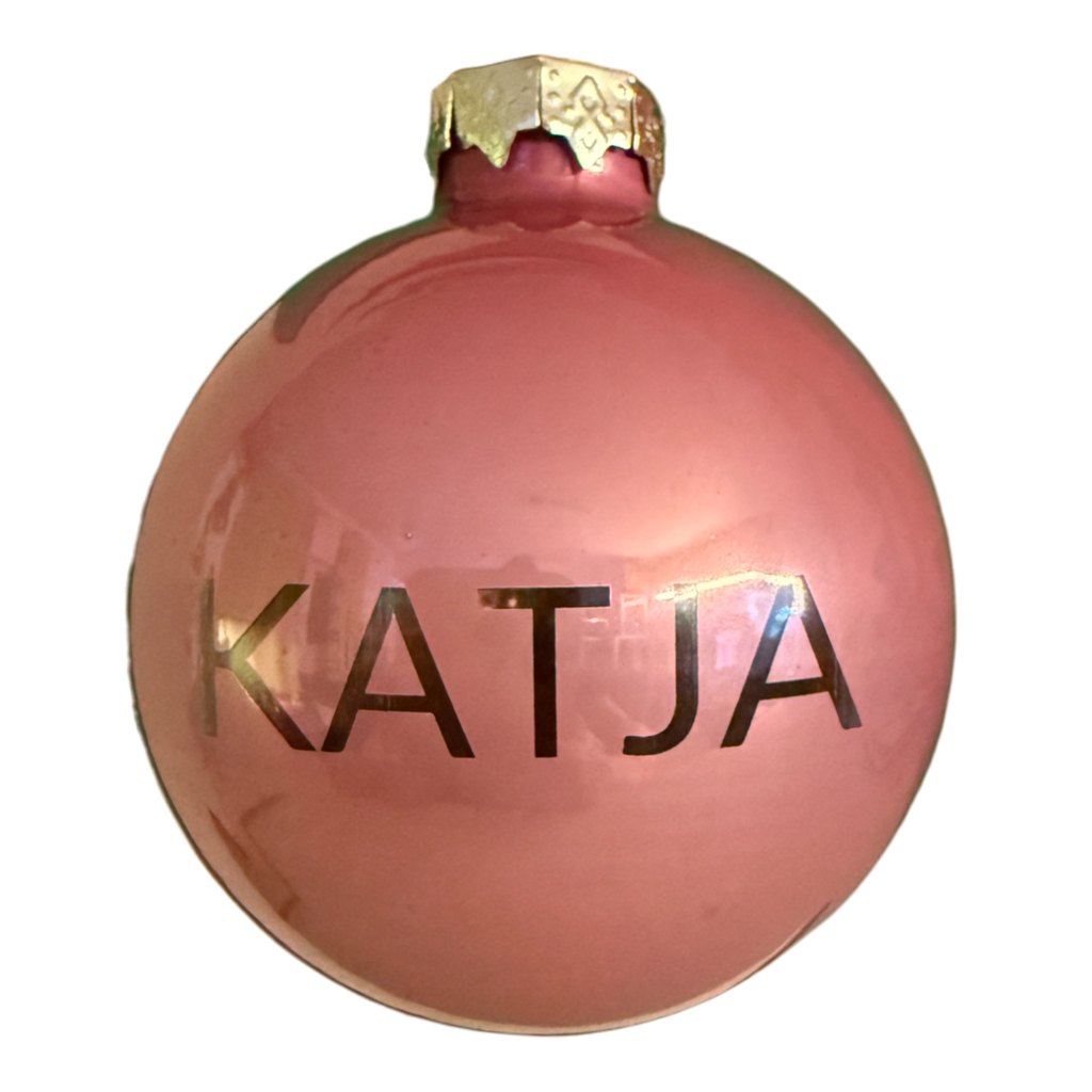 Gelaserte Glas-Weihnachtskugel mit Ihrem Namen!