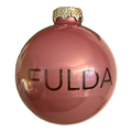 Gelaserte Glas-Weihnachtskugel mit Schriftzug "Fulda"