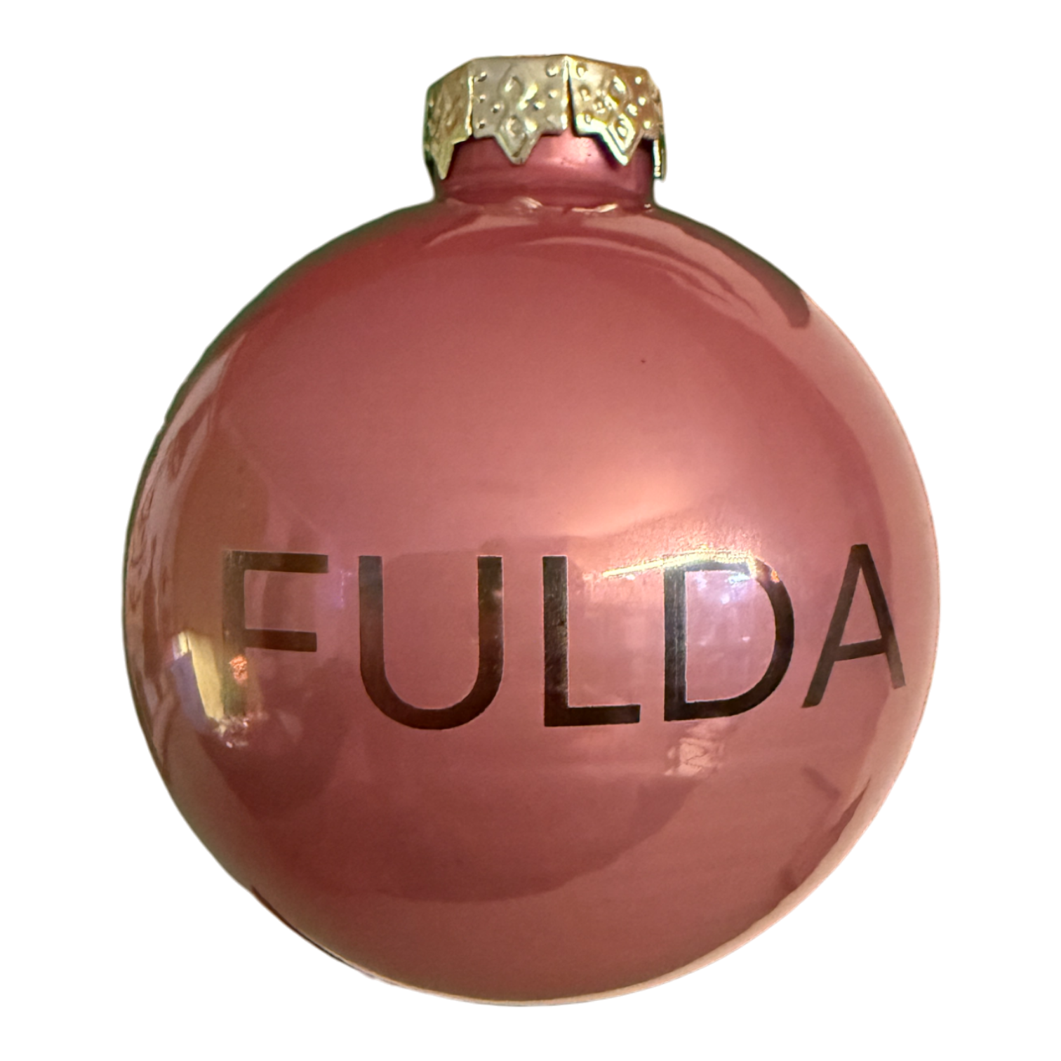 Gelaserte Glas-Weihnachtskugel mit Schriftzug "Fulda"