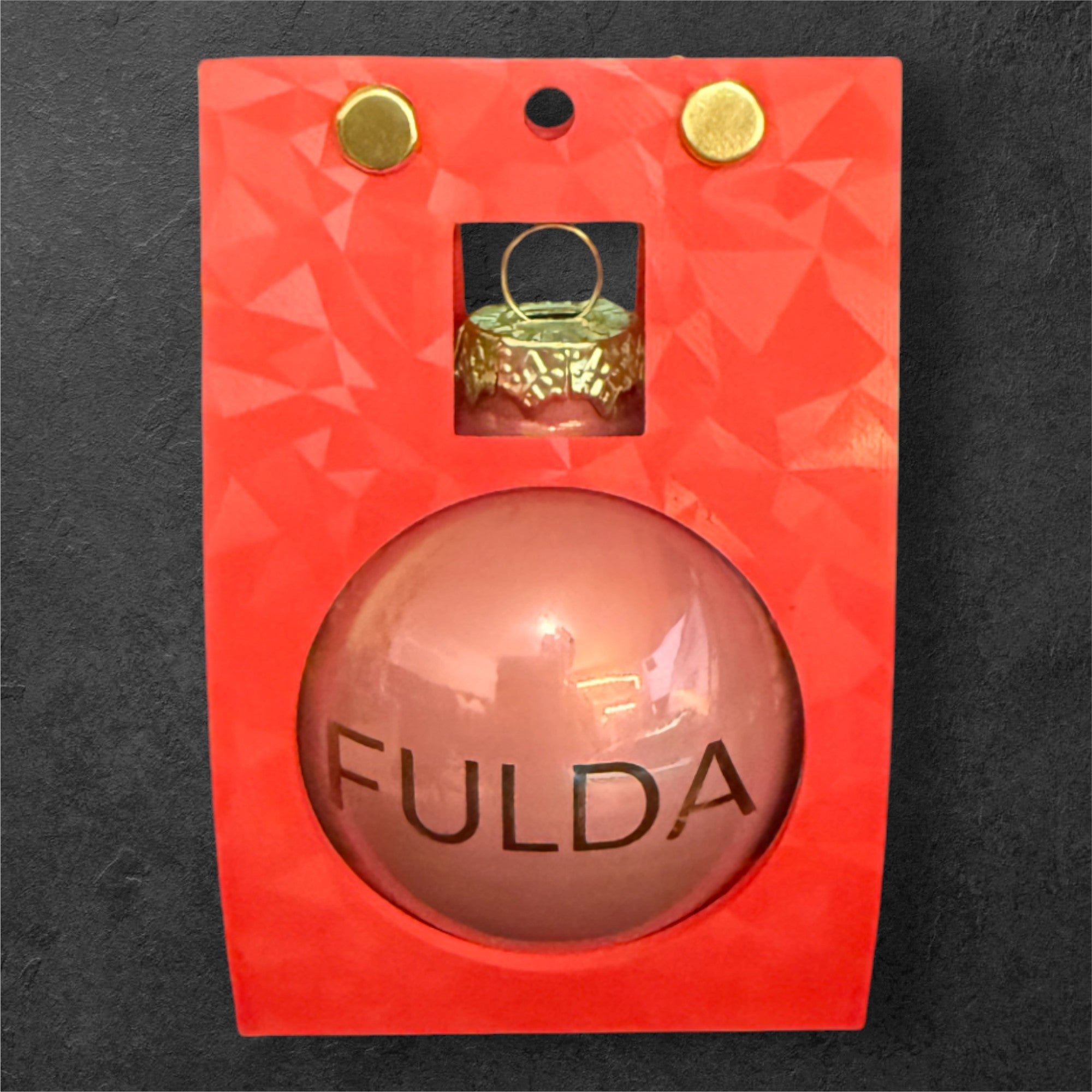 Gelaserte Glas-Weihnachtskugel mit Schriftzug "Fulda"