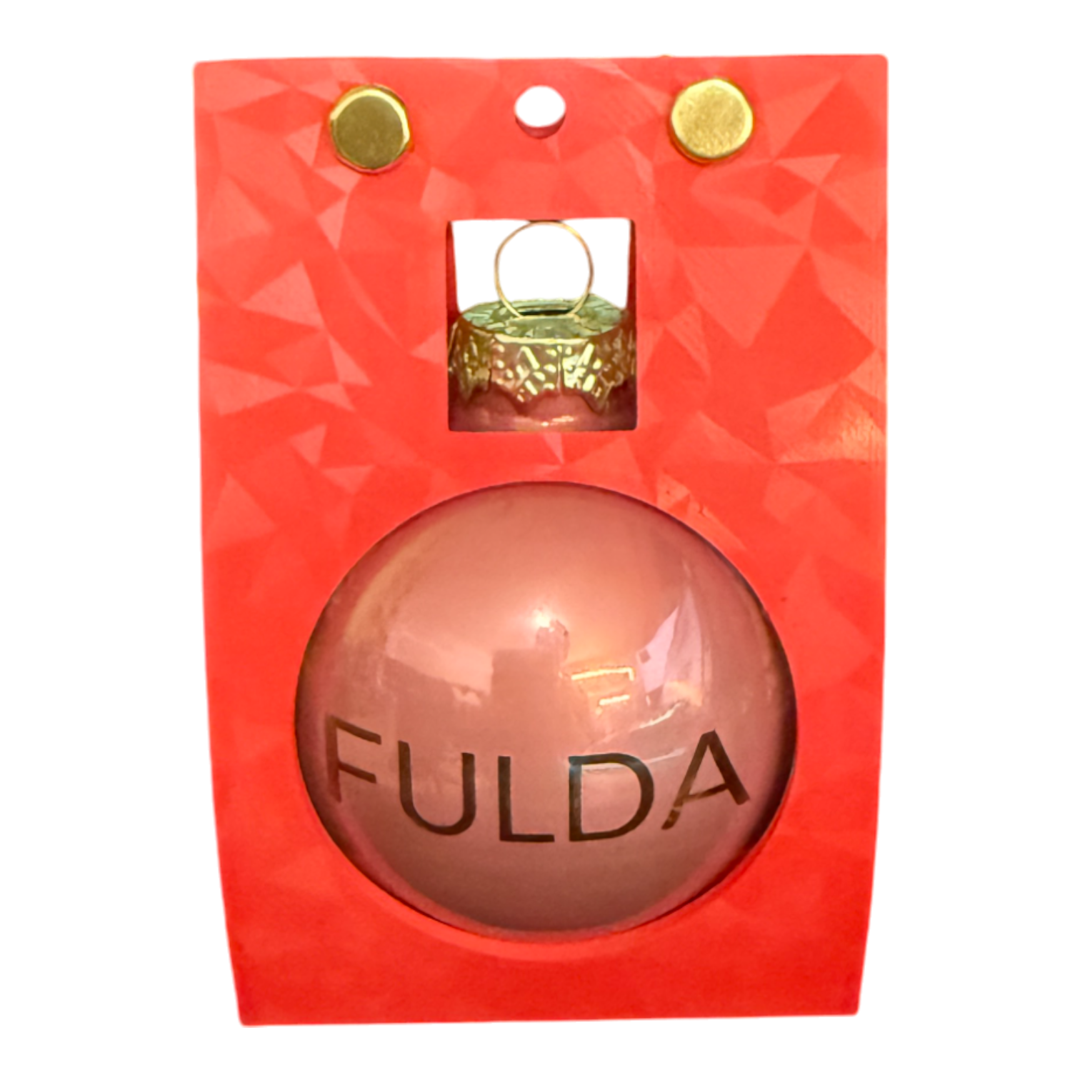 Gelaserte Glas-Weihnachtskugel mit Schriftzug "Fulda"