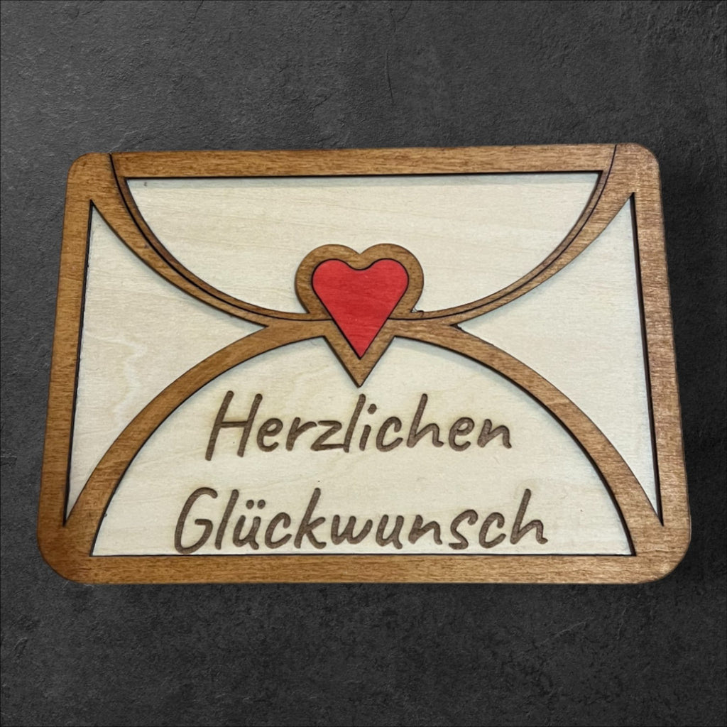 Geburtstag Kuvert - Ein Briefumschlag aus Holz für Geldgeschenke