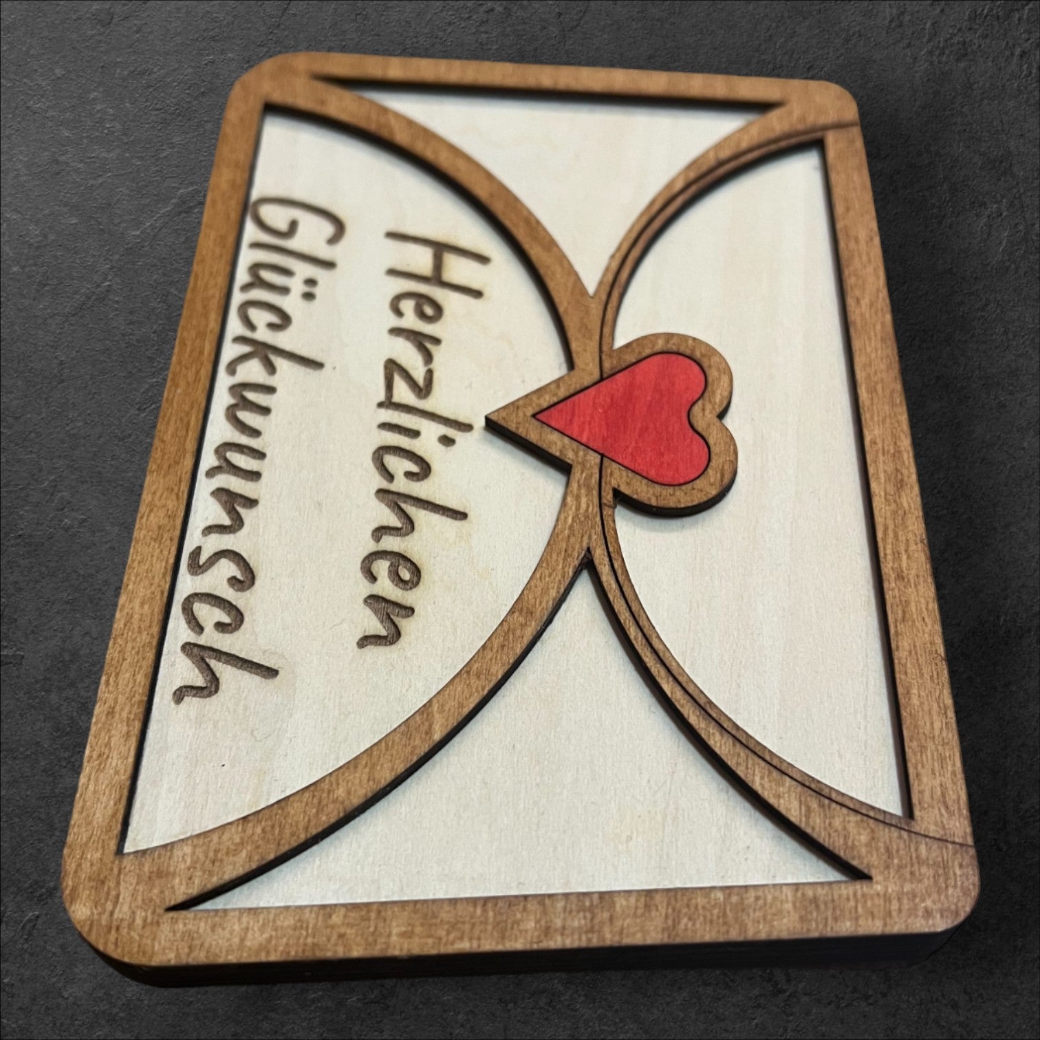 Geburtstag Kuvert - Ein Briefumschlag aus Holz für Geldgeschenke