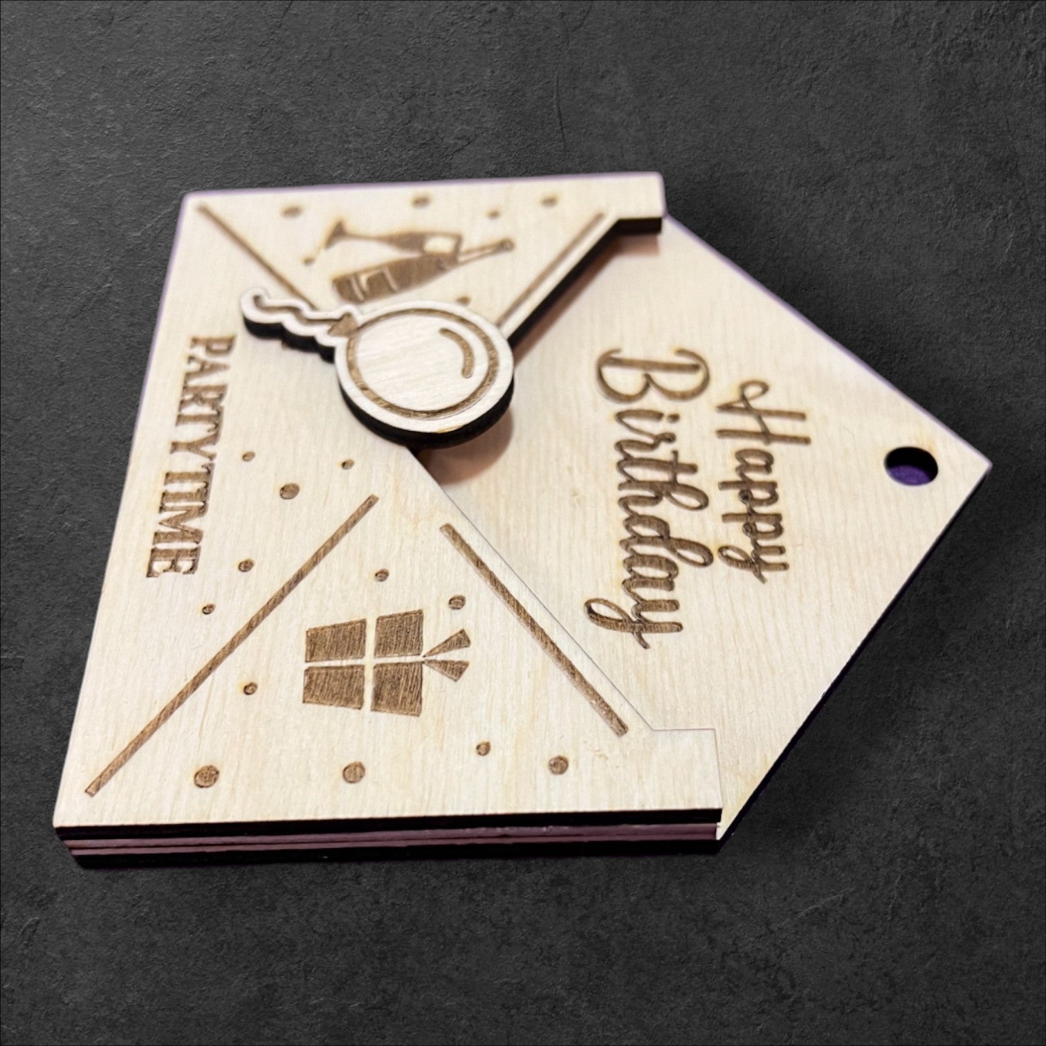 Geburtstagskarte als Kuvert für Geldgeschenke oder kleine Karten