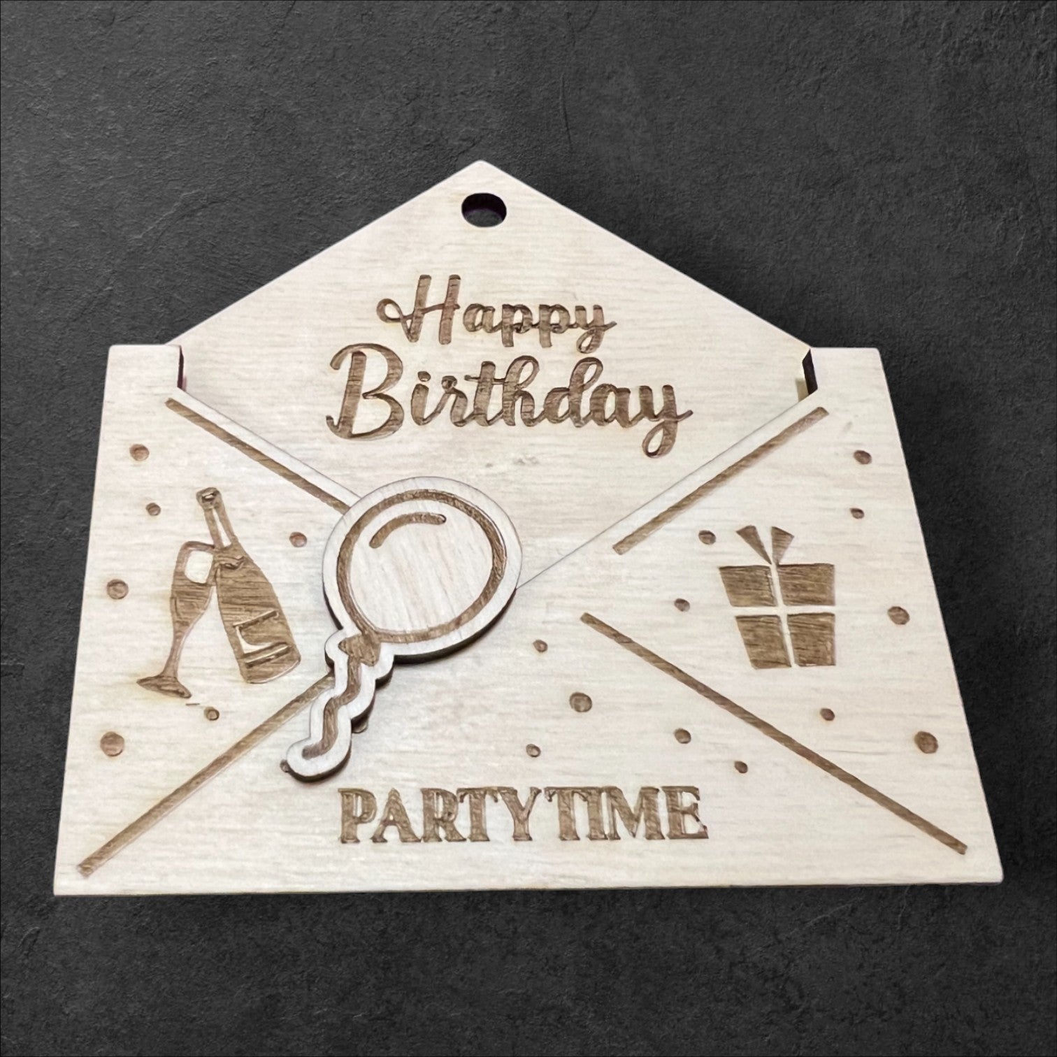 Geburtstagskarte als Kuvert für Geldgeschenke oder kleine Karten