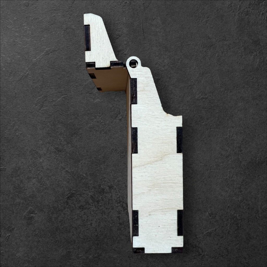 Karten Box aus Holz, individuell gelasert, mit Deckel zum Umklappen