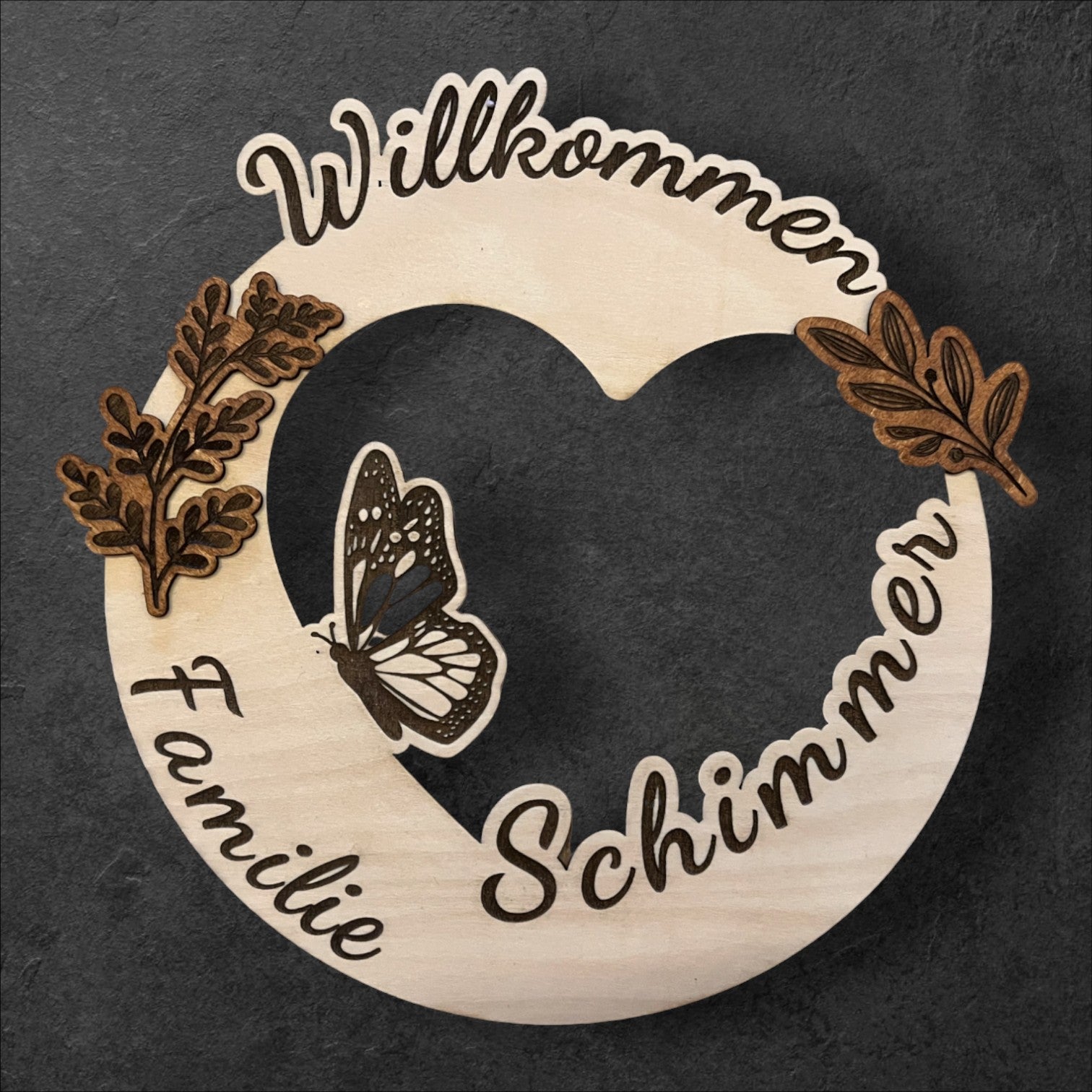 Familien Türschild "Schmetterling"