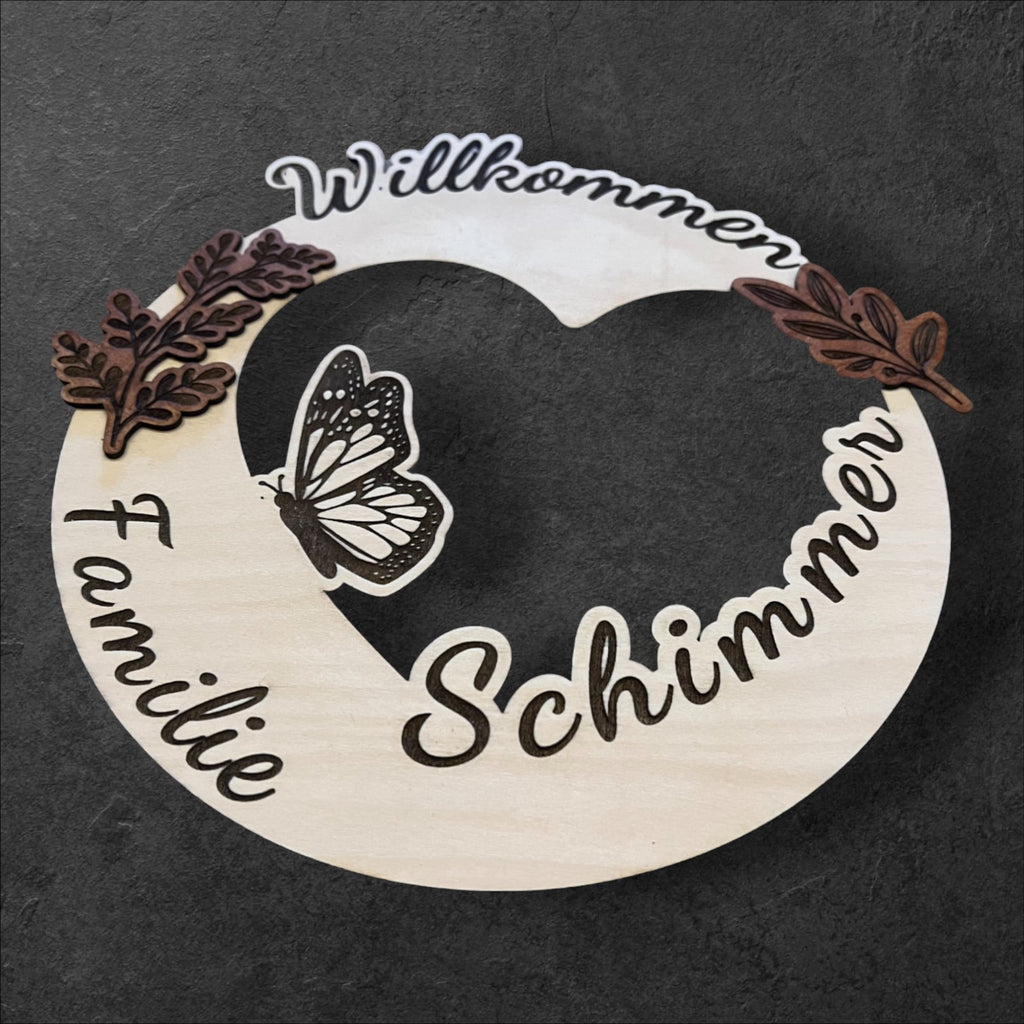 Familien Türschild "Schmetterling"