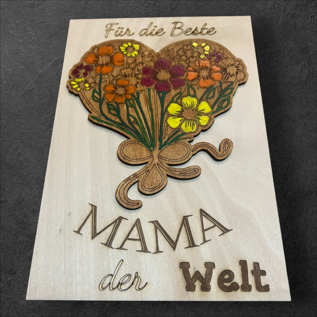Lasergravur auf Holz für die beste Mutter der Welt!