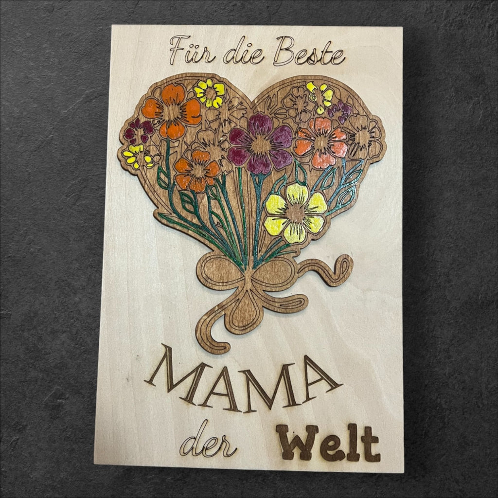 Lasergravur auf Holz für die beste Mutter der Welt!