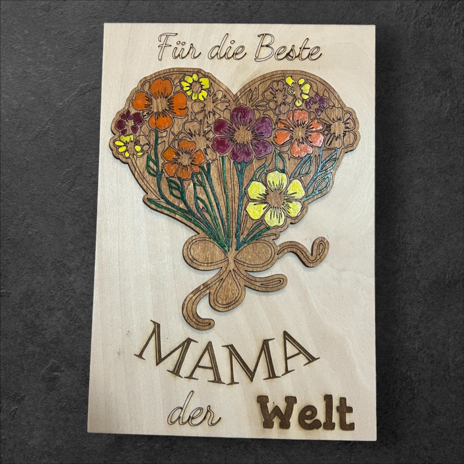 Lasergravur auf Holz für die beste Mutter der Welt!