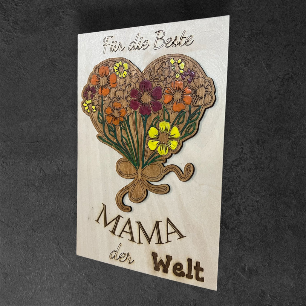 Lasergravur auf Holz für die beste Mutter der Welt!