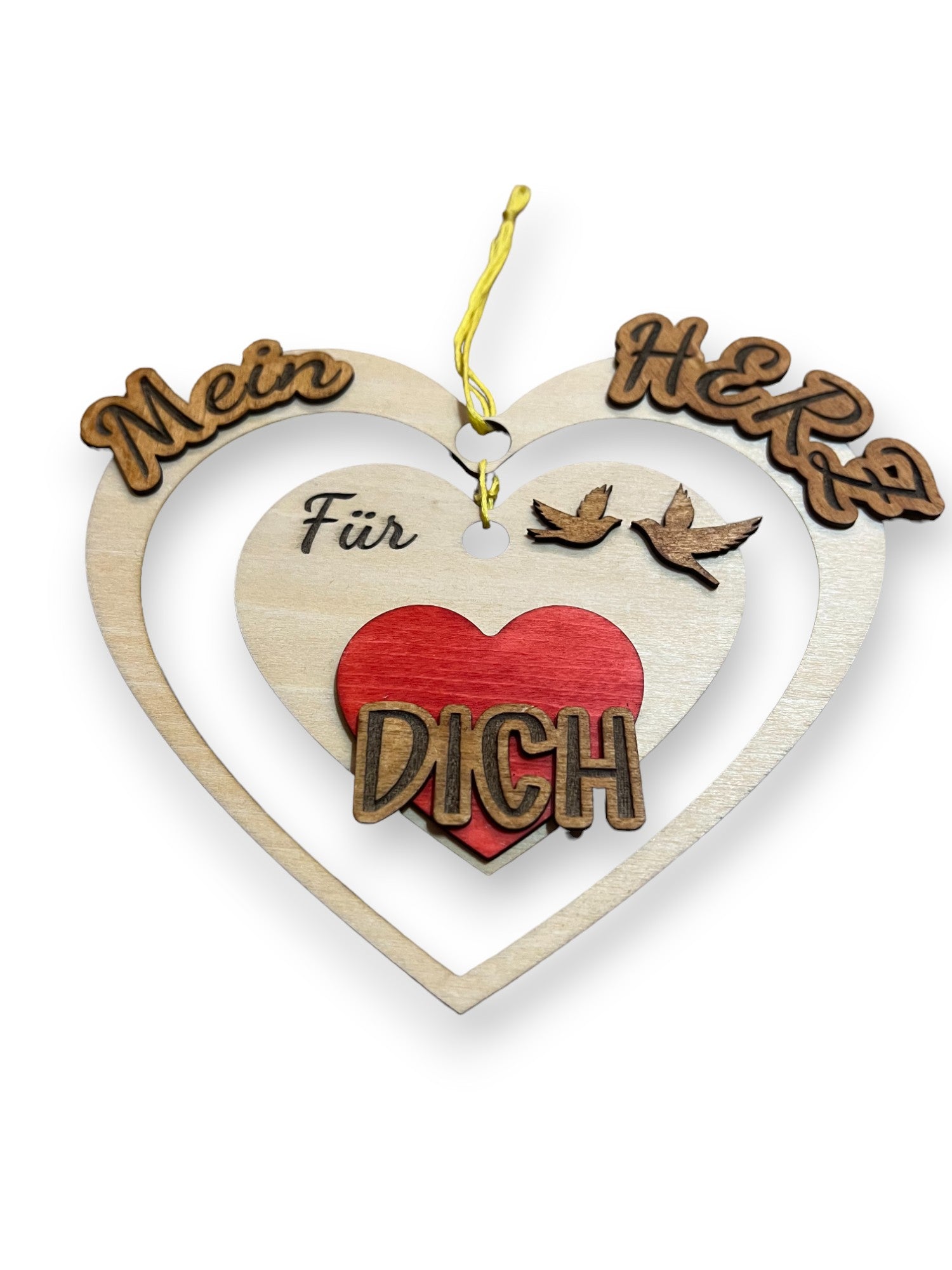 Holz Herz - "Mein Herz für Dich" - Geschenk für Liebende