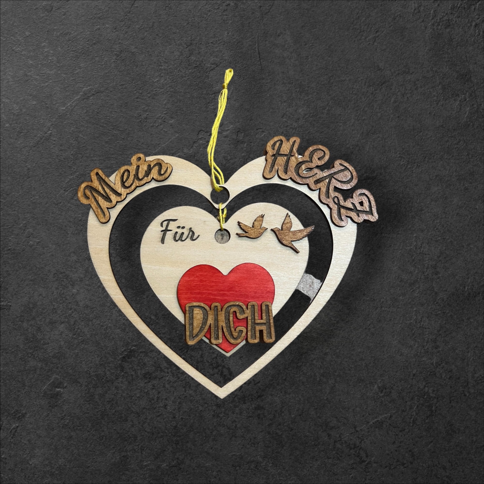 Holz Herz - "Mein Herz für Dich" - Geschenk für Liebende