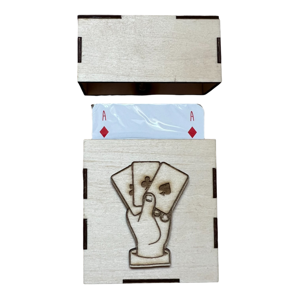 Karten Box aus Holz, individuell gelasert, mit Schiebedeckel