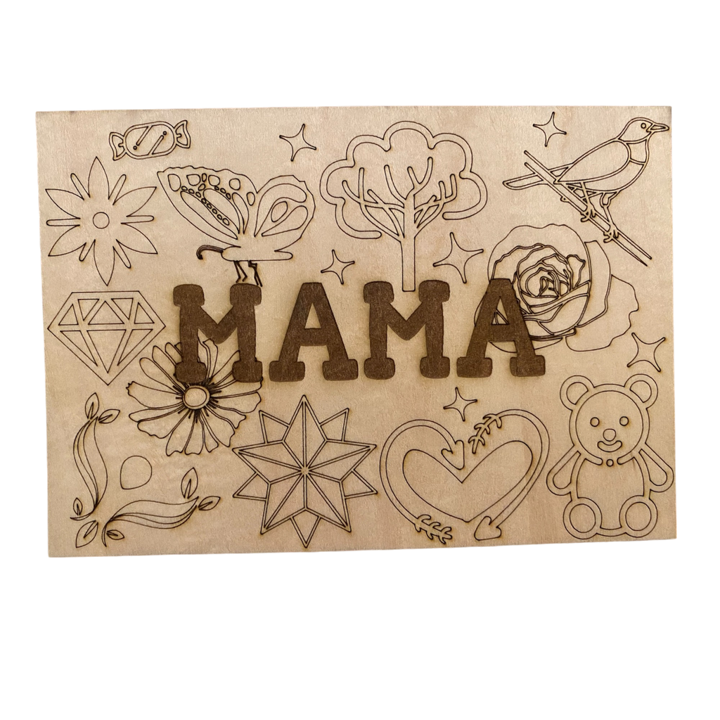 Karte zum selbst ausmalen für Mutter oder Vater