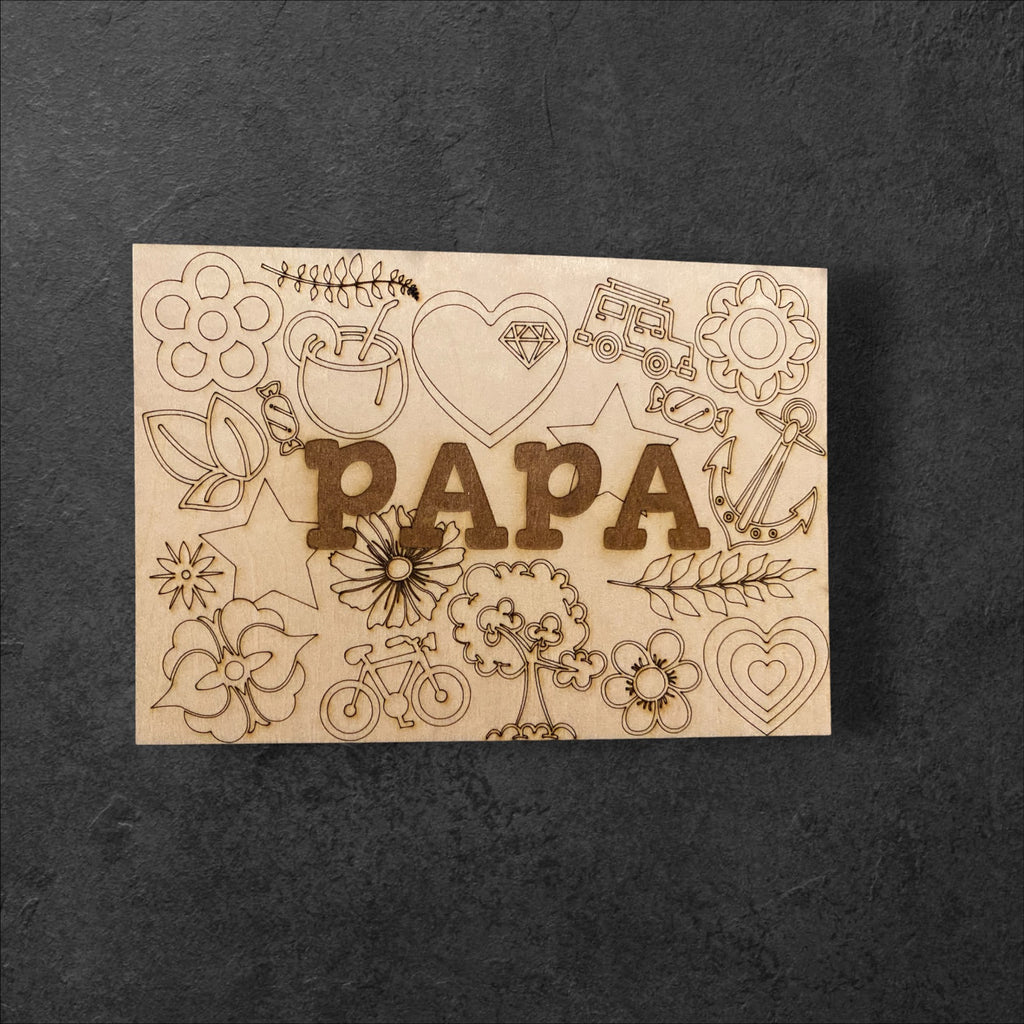 Karte zum selbst ausmalen für Mutter oder Vater