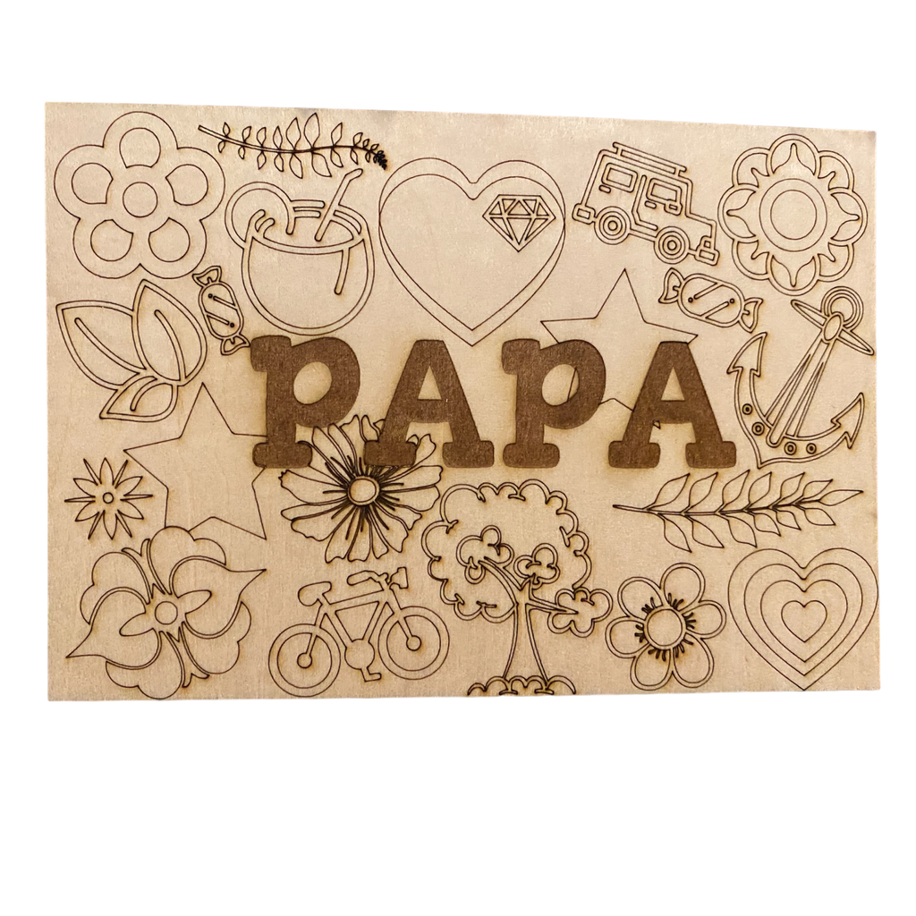 Karte zum selbst ausmalen für Mutter oder Vater