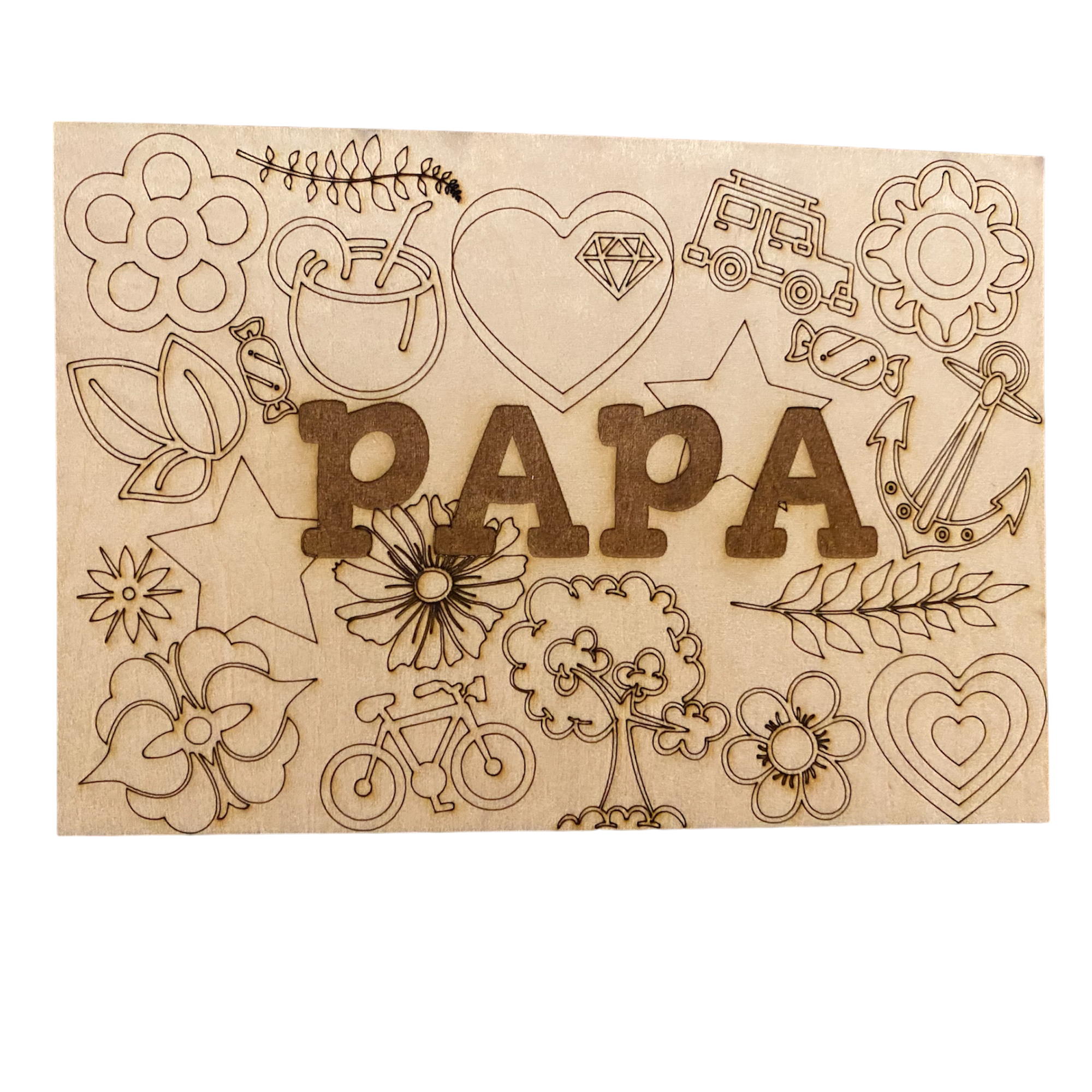 Karte zum selbst ausmalen für Mutter oder Vater