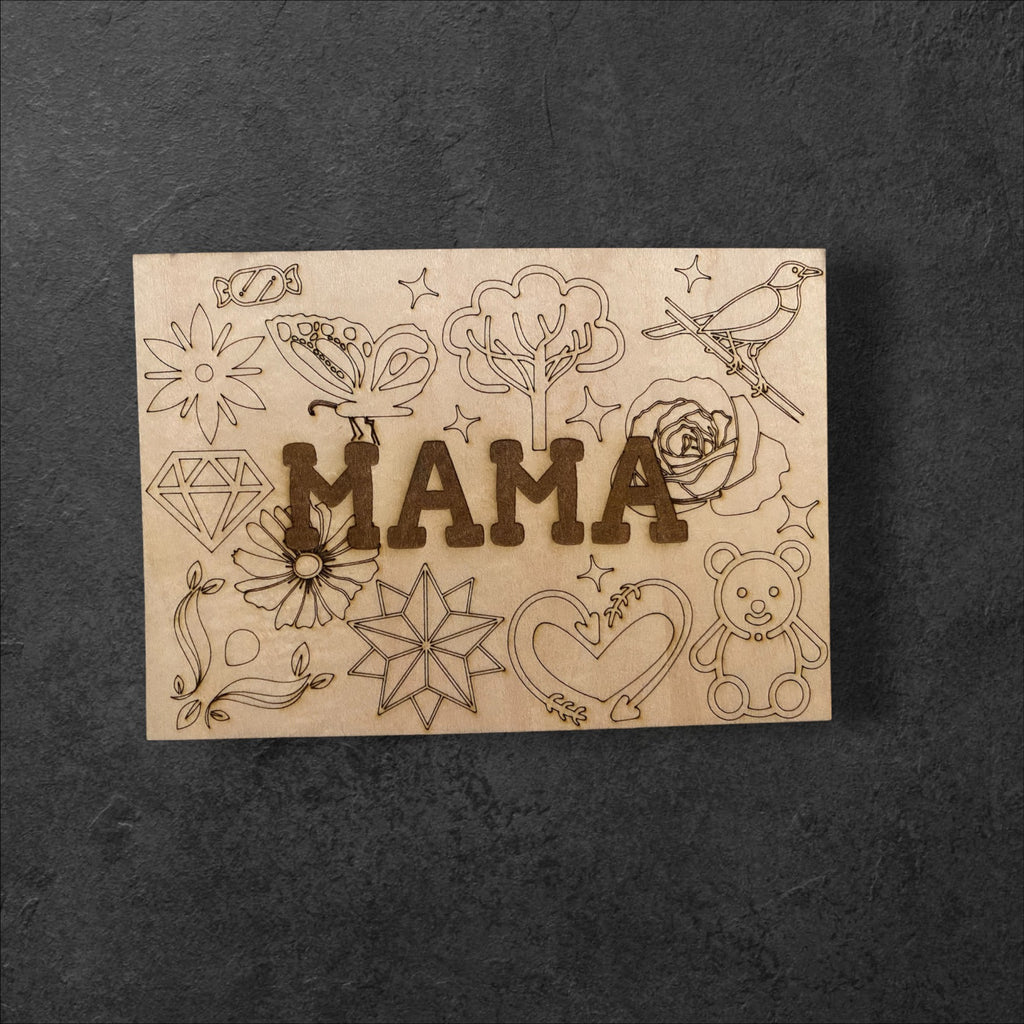 Karte zum selbst ausmalen für Mutter oder Vater