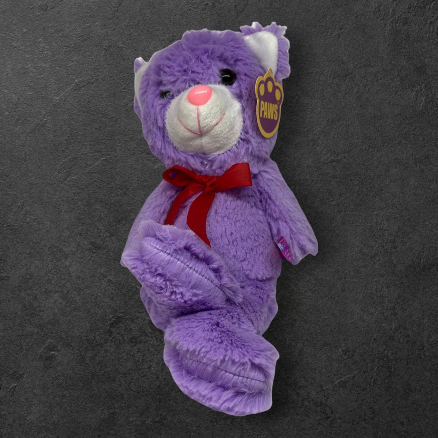 Plüschkatzen mit Schleife Lila 32cm