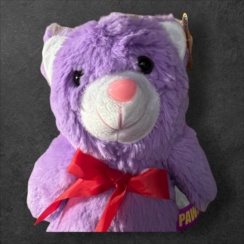 Plüschkatzen mit Schleife Lila 32cm