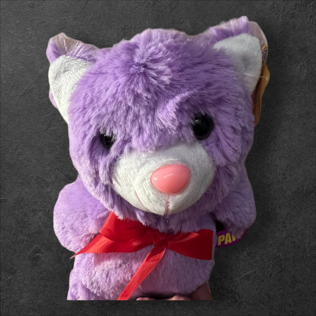 Plüschkatzen mit Schleife Lila 32cm