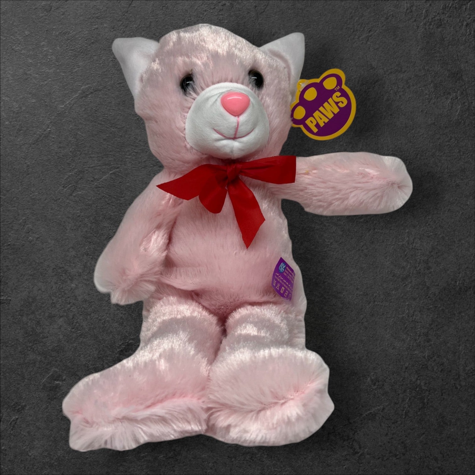 Plüschkatzen mit Schleife Pink 32cm