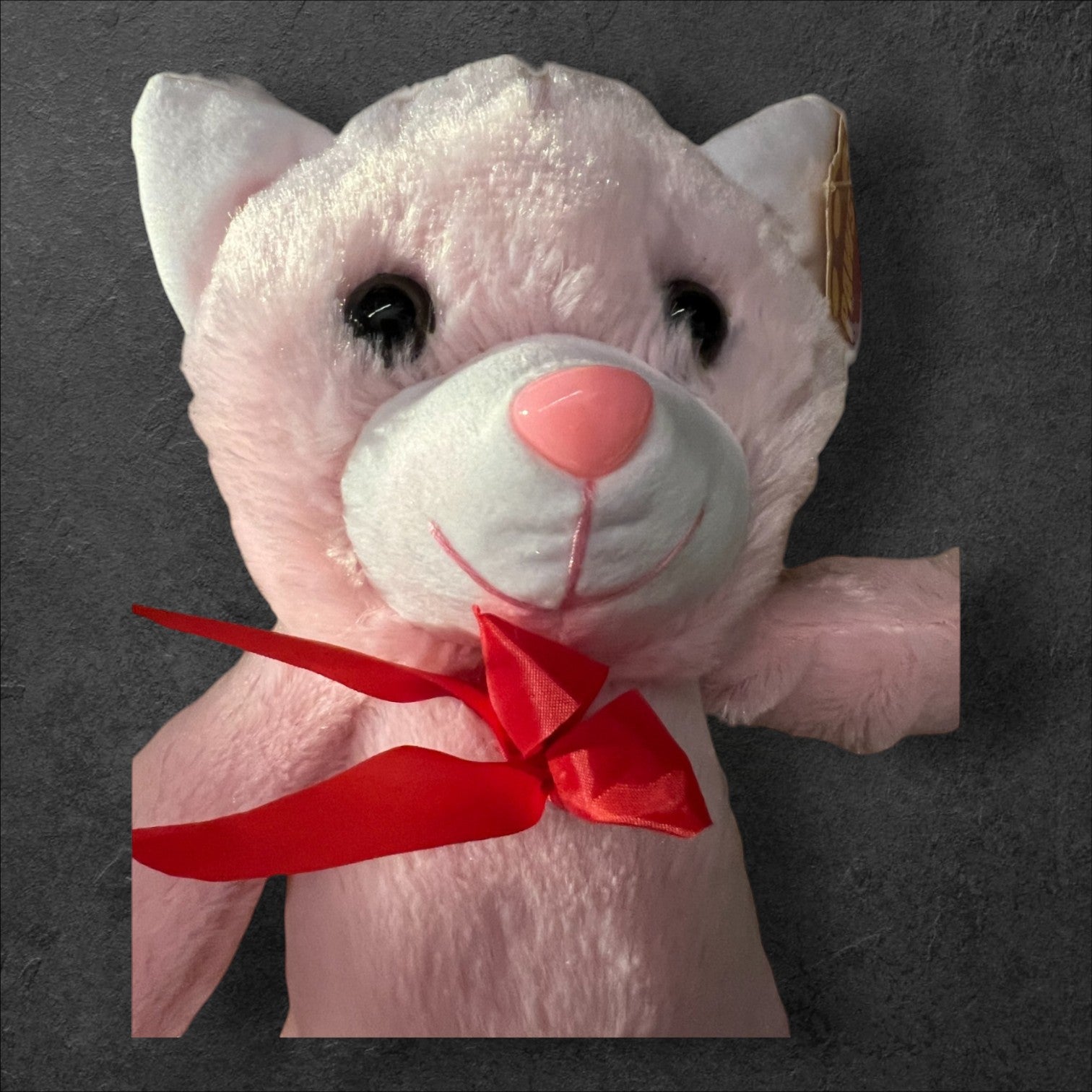 Plüschkatzen mit Schleife Pink 32cm