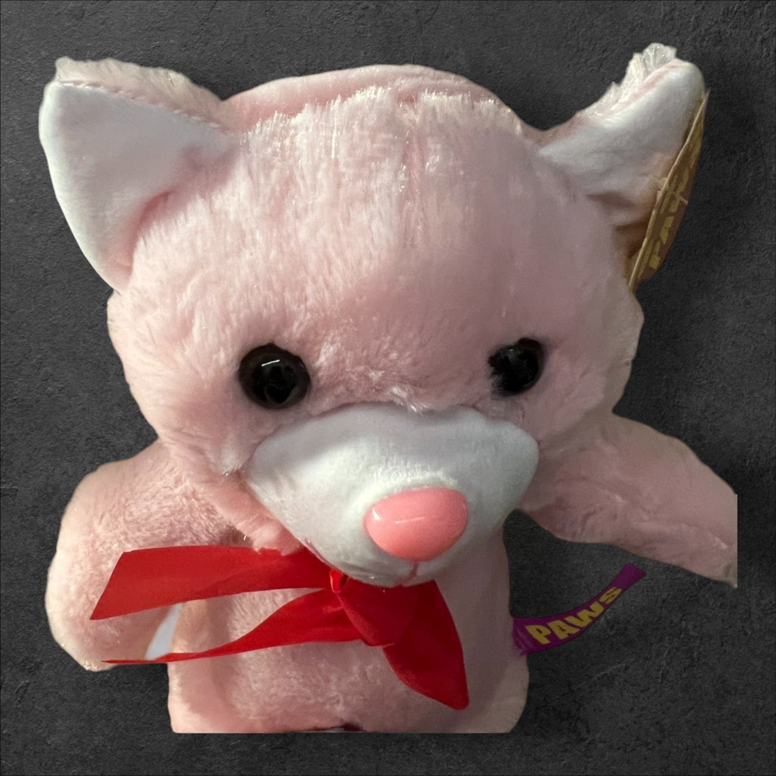 Plüschkatzen mit Schleife Pink 32cm