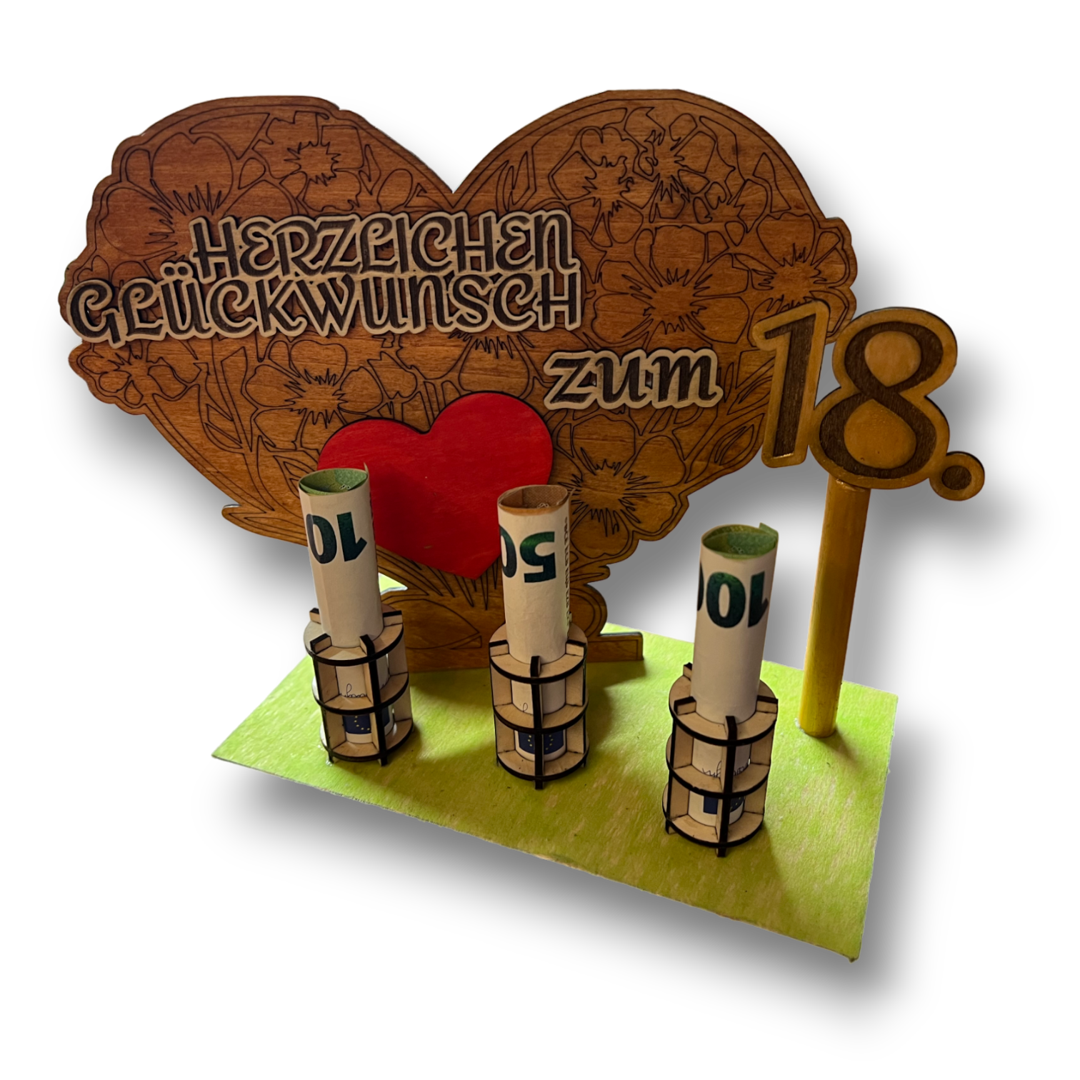 3D Geburtagsgeschenk mit Geldscheinhalterung