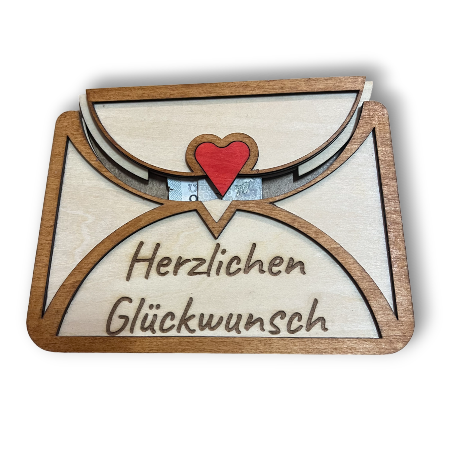 Geburtstag Kuvert - Ein Briefumschlag aus Holz für Geldgeschenke