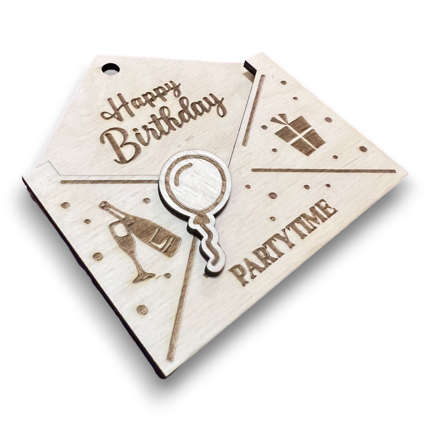 Geburtstagskarte als Kuvert für Geldgeschenke oder kleine Karten