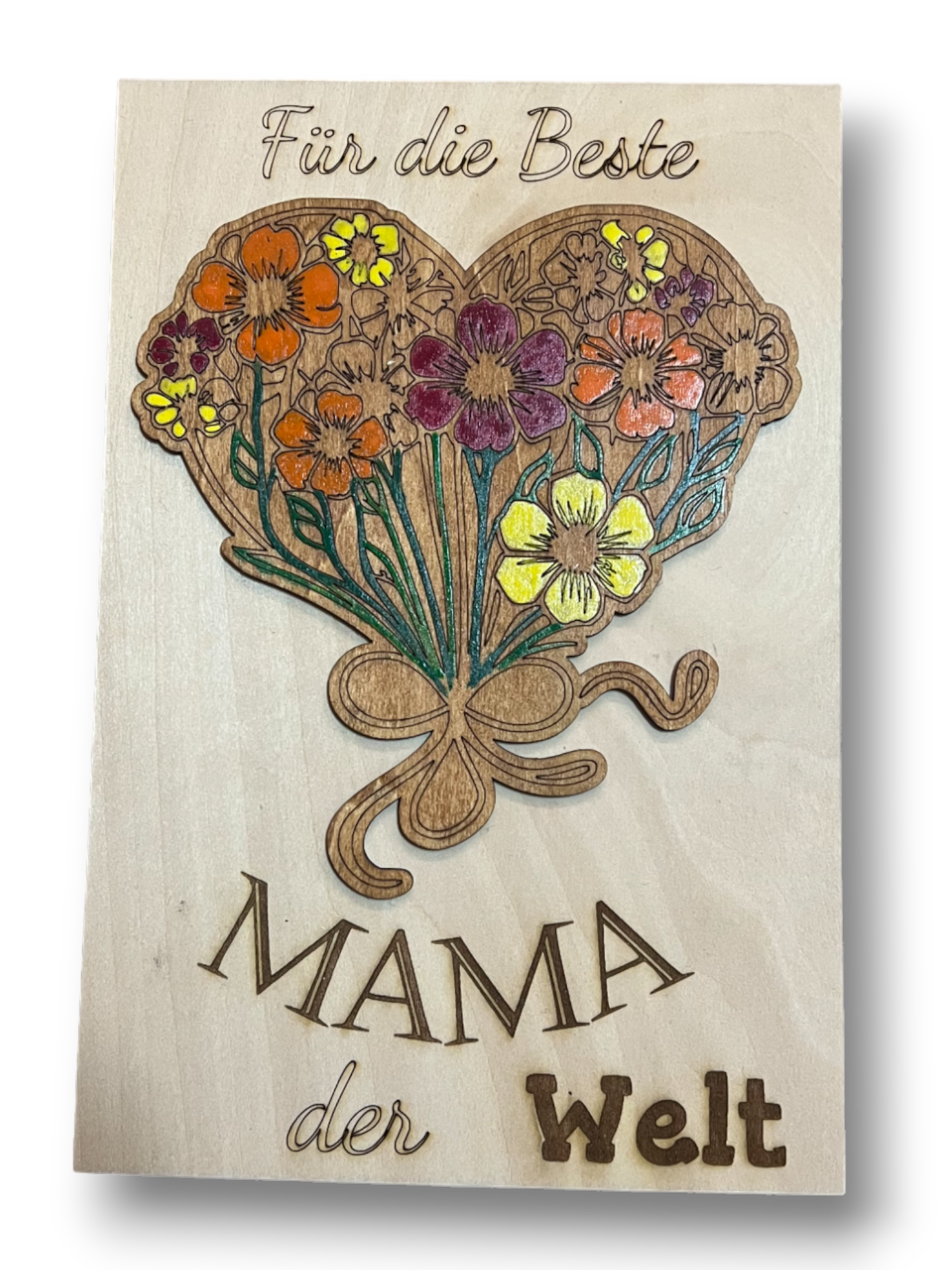 Lasergravur auf Holz für die beste Mutter der Welt!