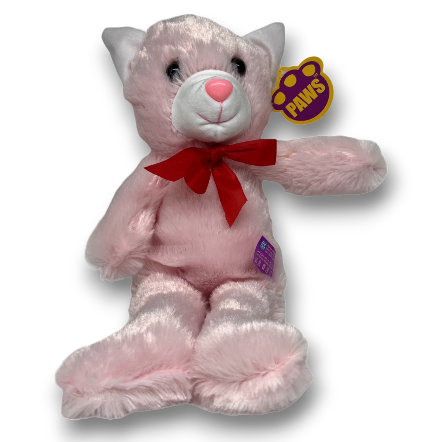 Plüschkatzen mit Schleife Hellblau 32 cm